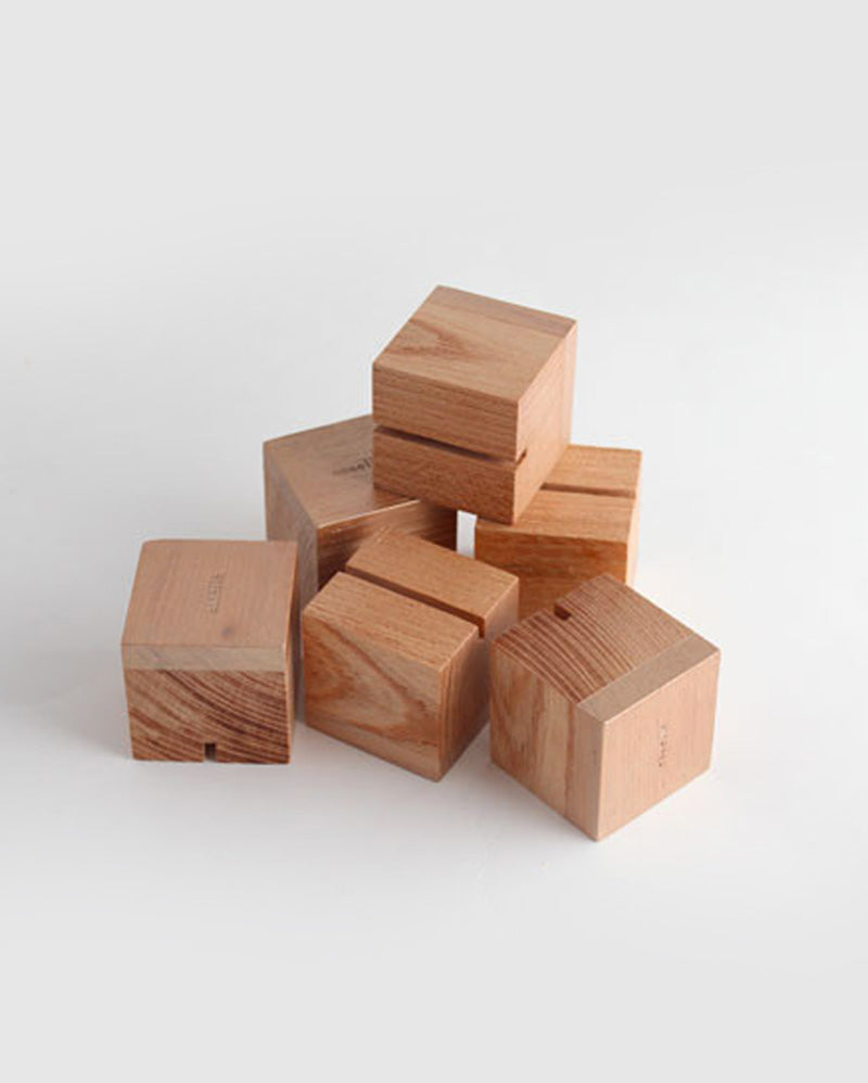 Beech Cube Placecard Holders (Set of 6)