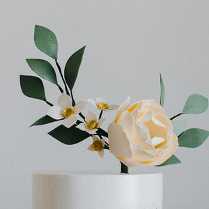 Paper Floral Crown Cake Topper